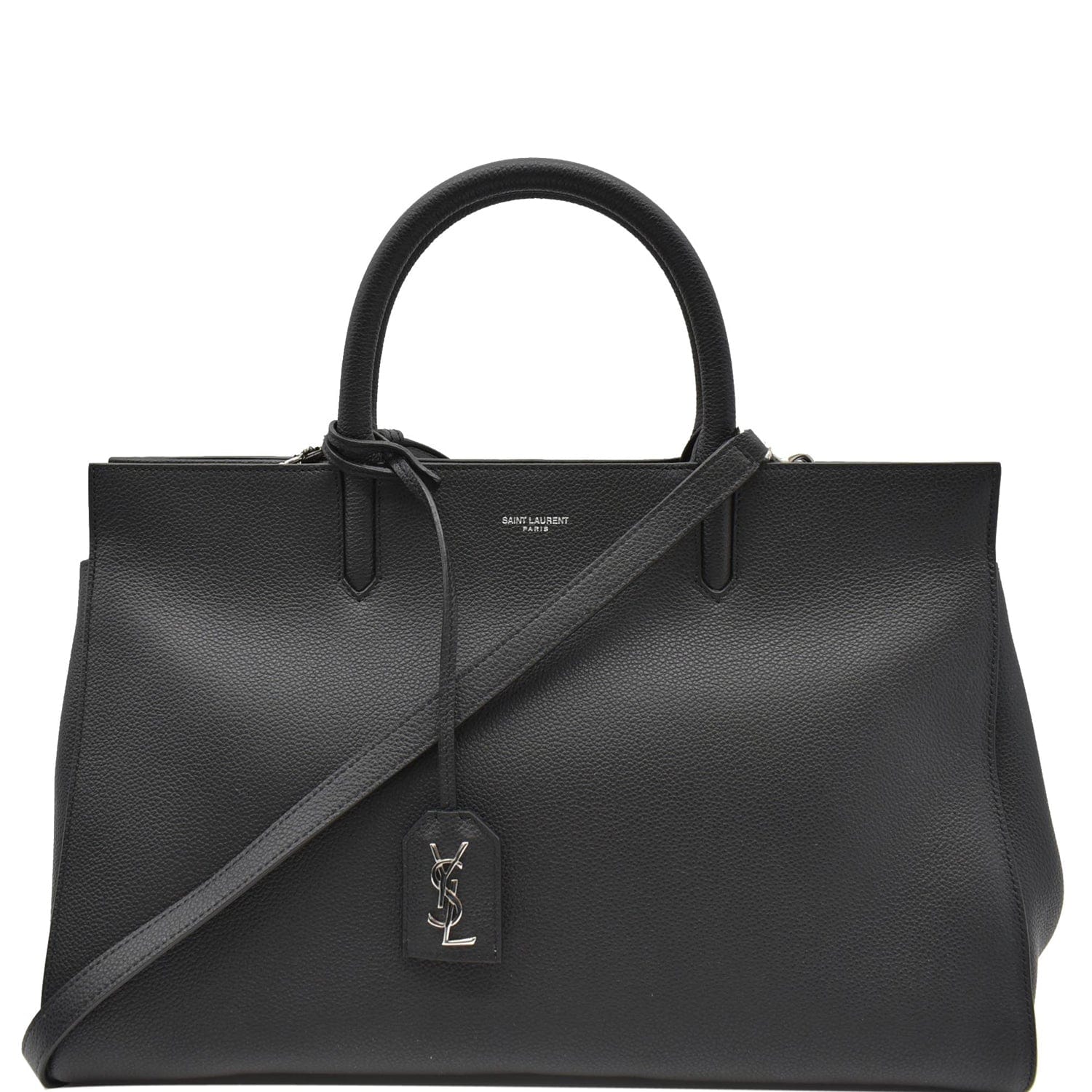 Saint Laurent Black Leather Small Cabas Rive Gauche Tote Saint Laurent  Paris