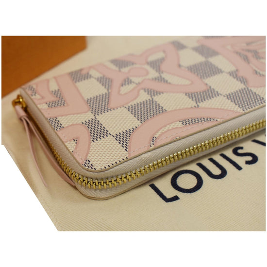 Louis Vuitton Tahitienne Damier Azur Clemence Wallet Pink