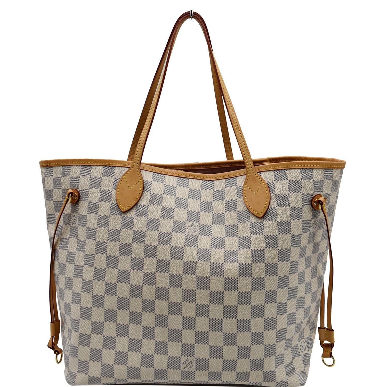 Louis Vuitton Neverfull Tote MM White Canvas Damier Azur