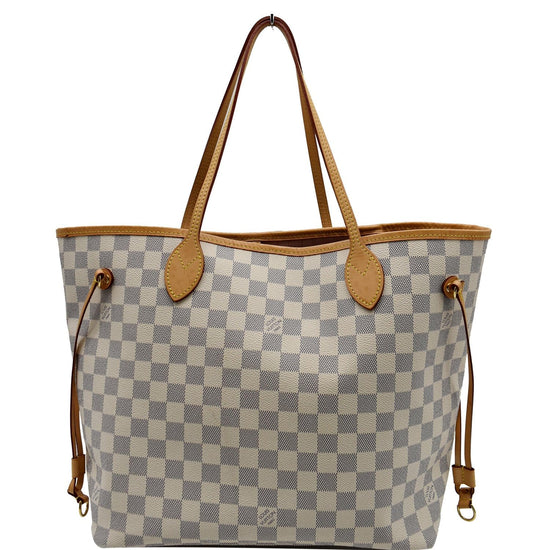 🔥NEW LOUIS VUITTON Neverfull MM Tote Bag Damier Azur Beige