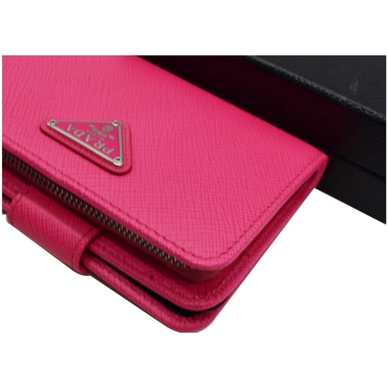 Prada Light Pink Bow Saffiano Leather Zippy Wallet – The Don's Luxury Goods