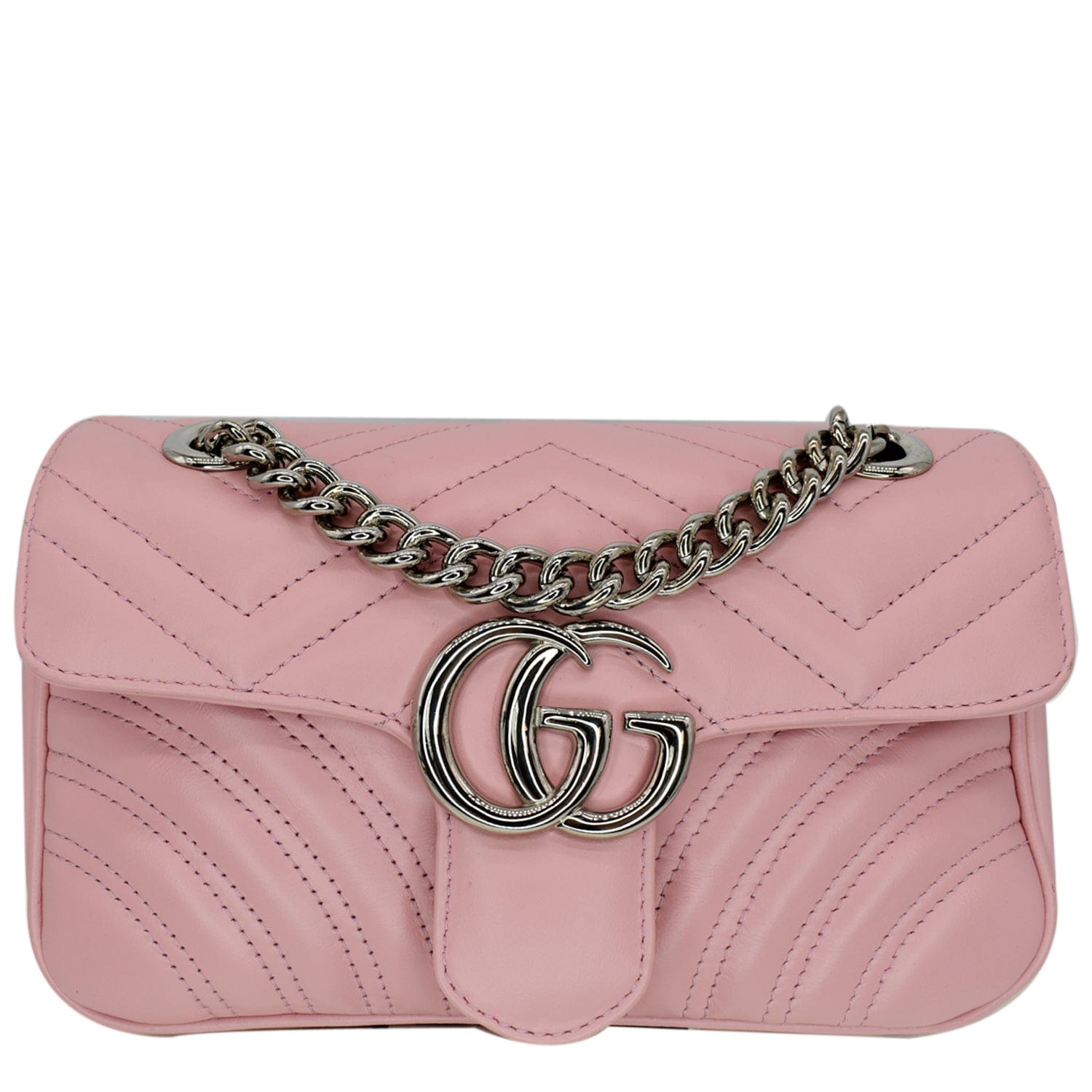 Gucci GG Marmont Mini Camera Bag in Pastel Pink Matelassé Calfskin - SOLD