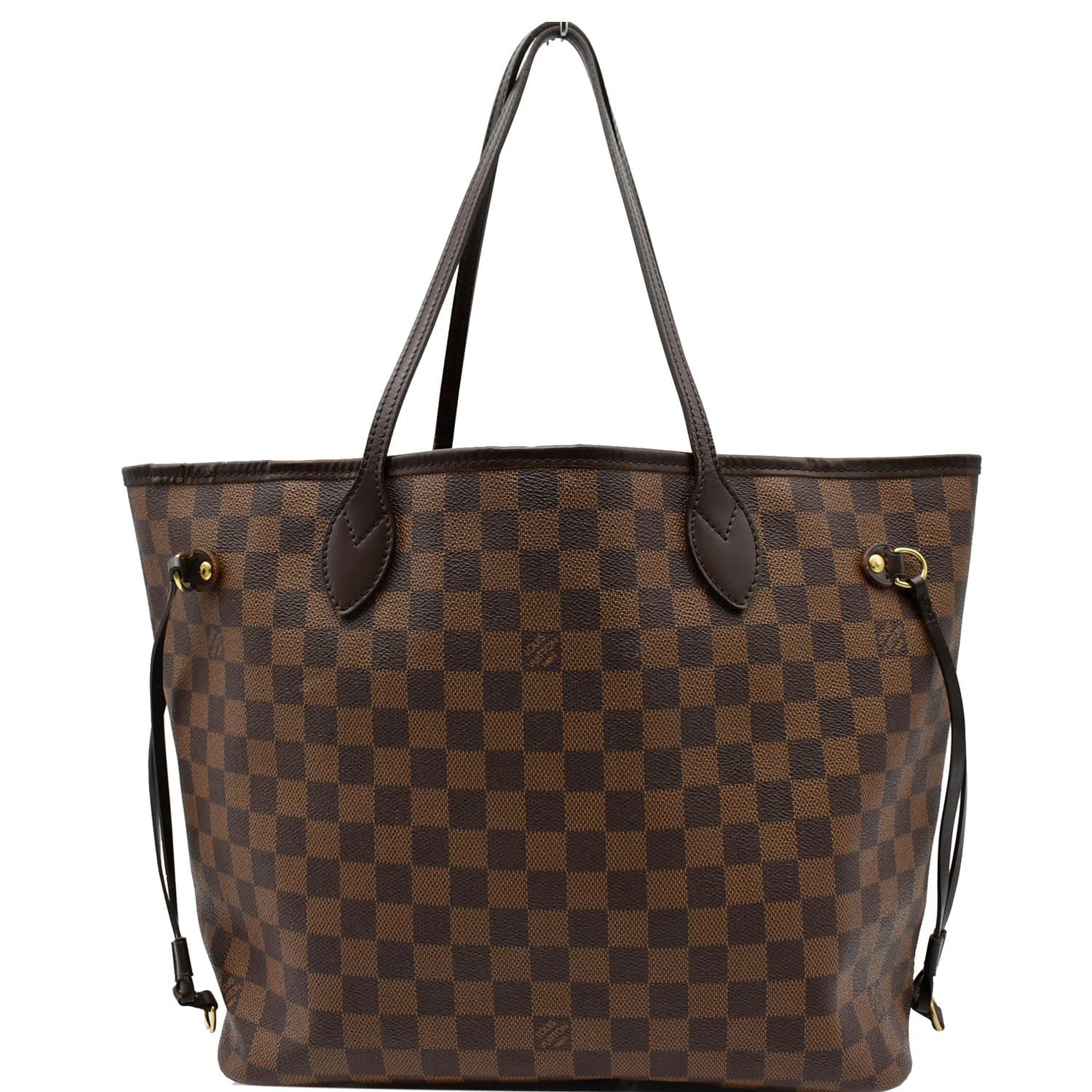 LOUIS VUITTON Neverfull MM Damier Ebene Tote Bag Brown