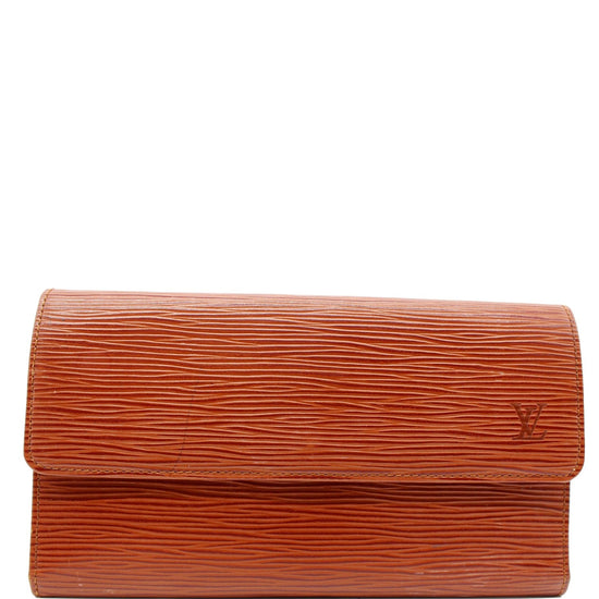 Louis Vuitton Portefeuille Clémence Orange Leather Wallet (Pre-Owned)