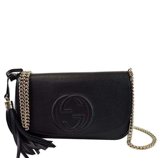 Authentic GUCCI SOHO Leather Chain Shoulder Bag Purse NERO Black 536224  Used F/S – WallBuildersLive