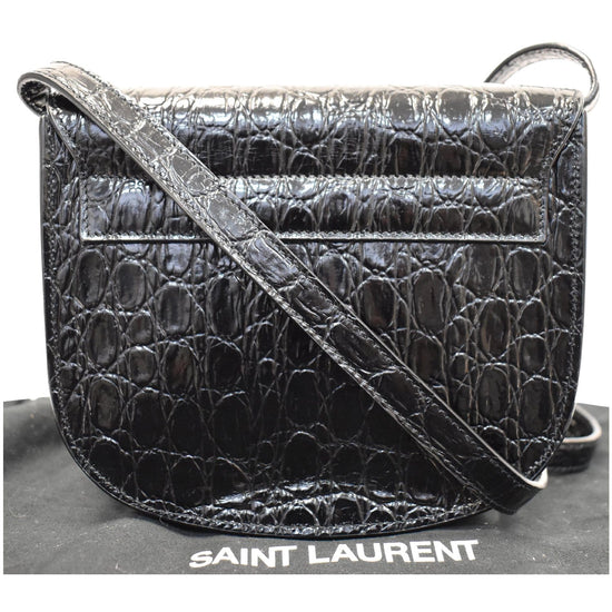 YVES SAINT LAURENT Kaia Small Snakeskin Embossed Leather Crossbody Bag