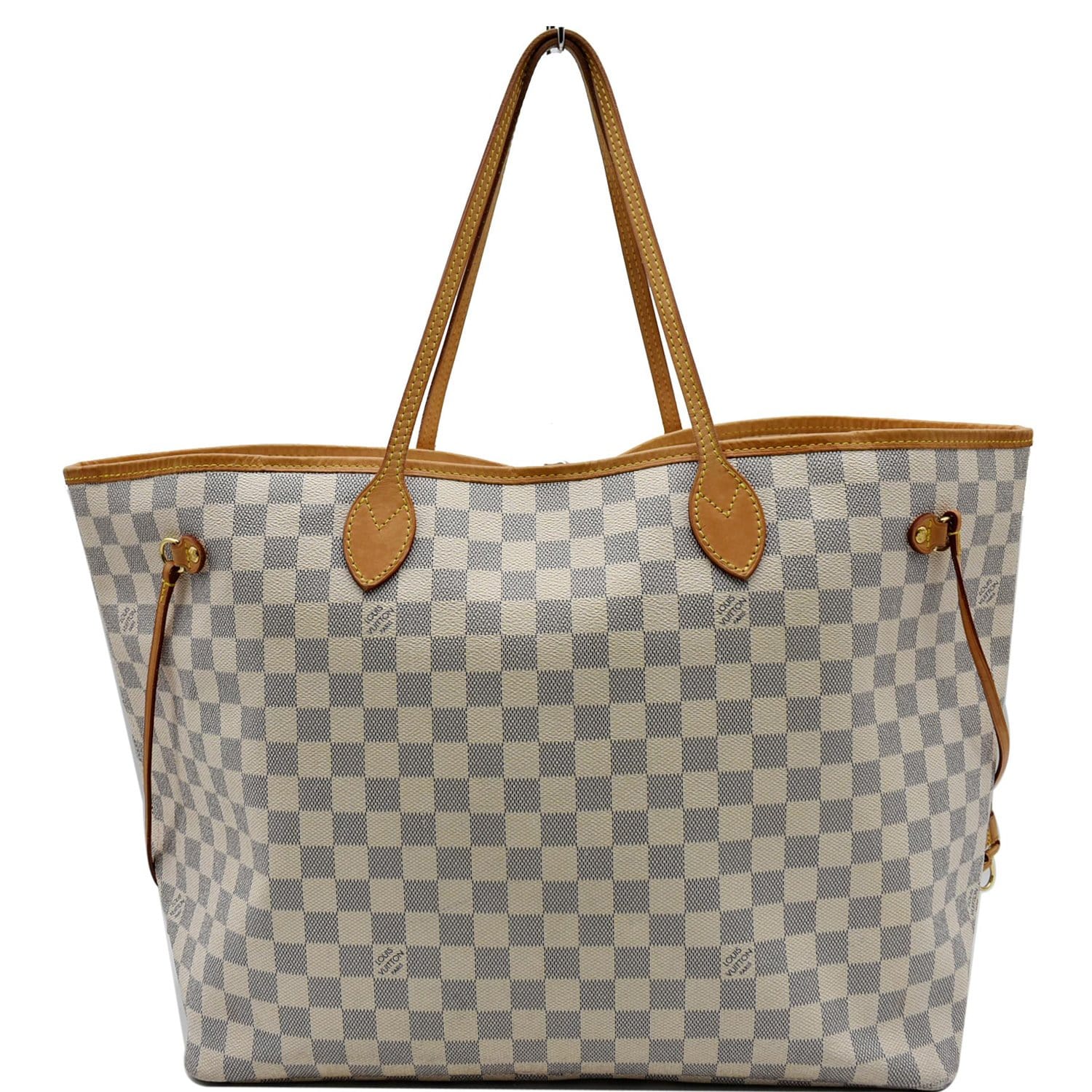 LOUIS VUITTON Totally GM White Checkered Coated Canvas Shoulder Bag Tote Bag