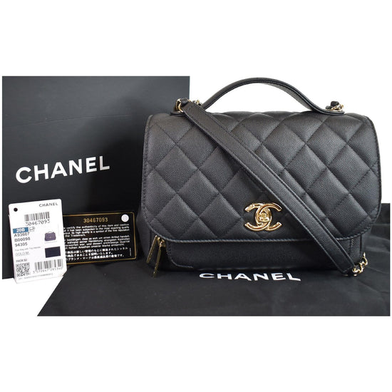 Chanel Black Quilted Caviar Leather Large Business Affinity Flap