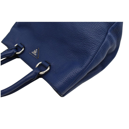 Blue Prada Vitello Daino Satchel – Designer Revival