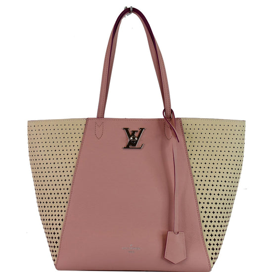 Louis Vuitton, Perforated Pink Calfskin Lockme Backpack