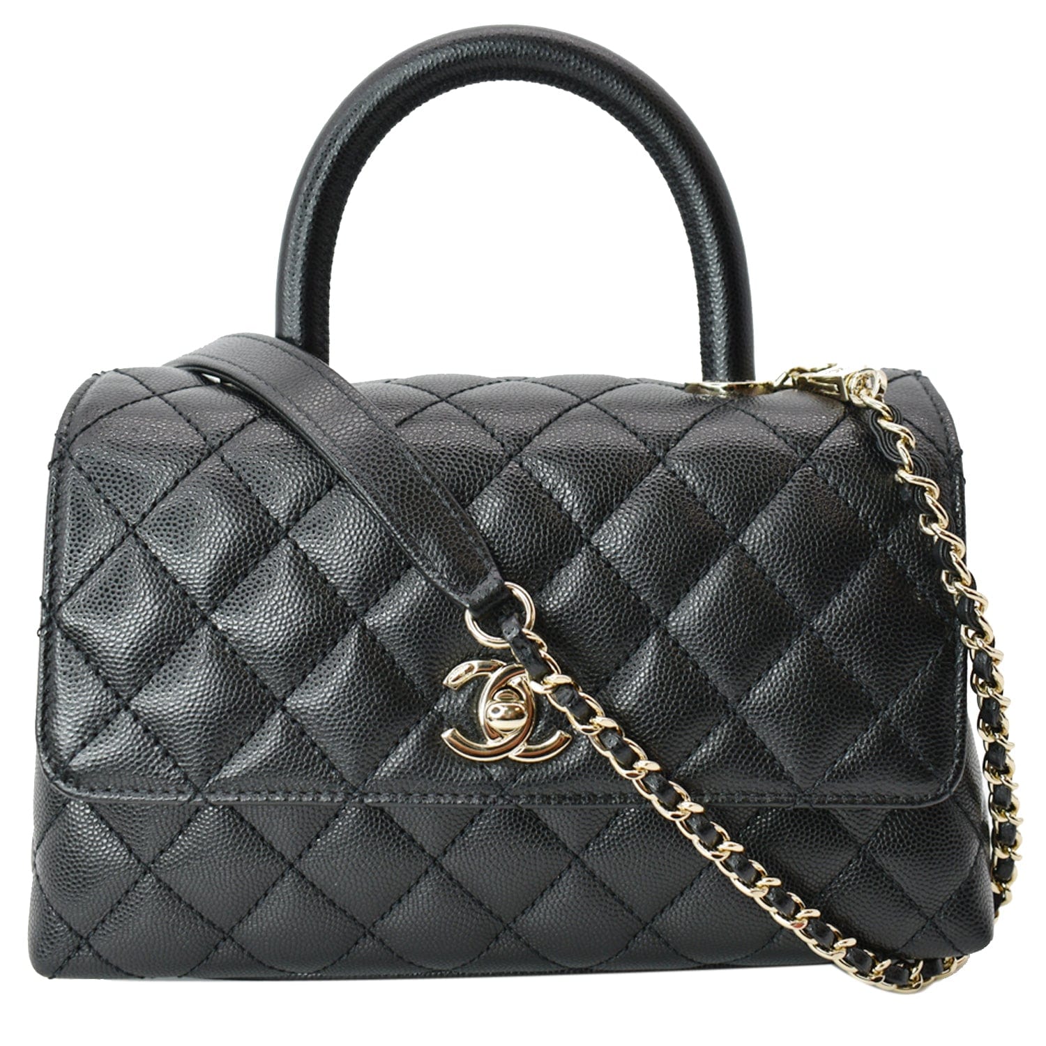 Chanel Caviar Quilted French New Wave Round Mini Pouch