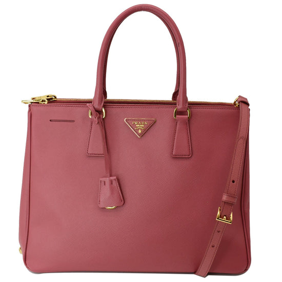 Prada Large Saffiano Lux Galleria Double Zip - Green Handle Bags, Handbags  - PRA882174