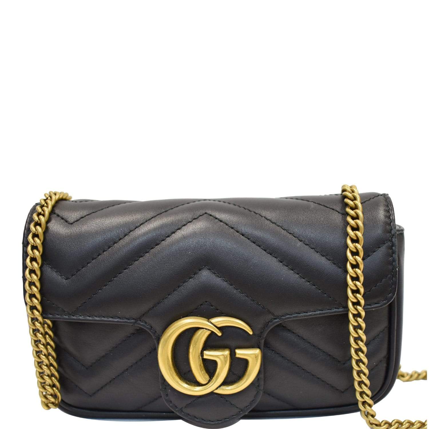 Gucci Women's GG Marmont Super Mini Bag - Black - Shoulder Bags