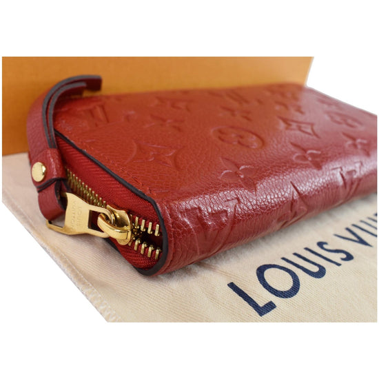 ❤️NEW LOUIS VUITTON Zip Coin Wallet Pouch Navy Red Empreinte Leather  Monogram