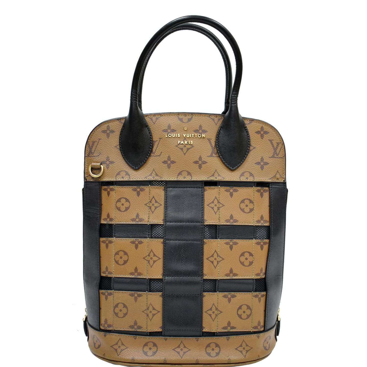 Louis Vuitton City Steamer Handbag Damier Tressage Monogram Canvas and  Leather MM Black 21664020