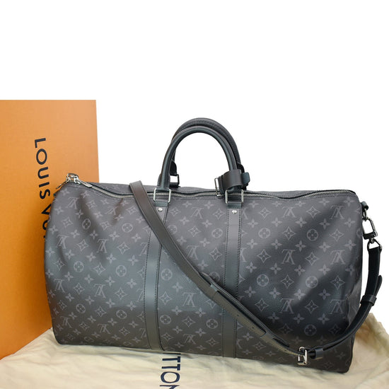 LOUIS VUITTON Keepall 55 Bandouliere Monogram Eclipse Travel Bag