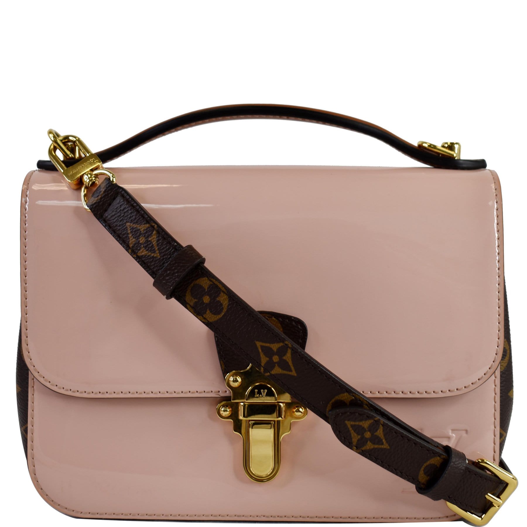 Louis Vuitton Patent Calfskin Cherrywood BB Rose Ballerine