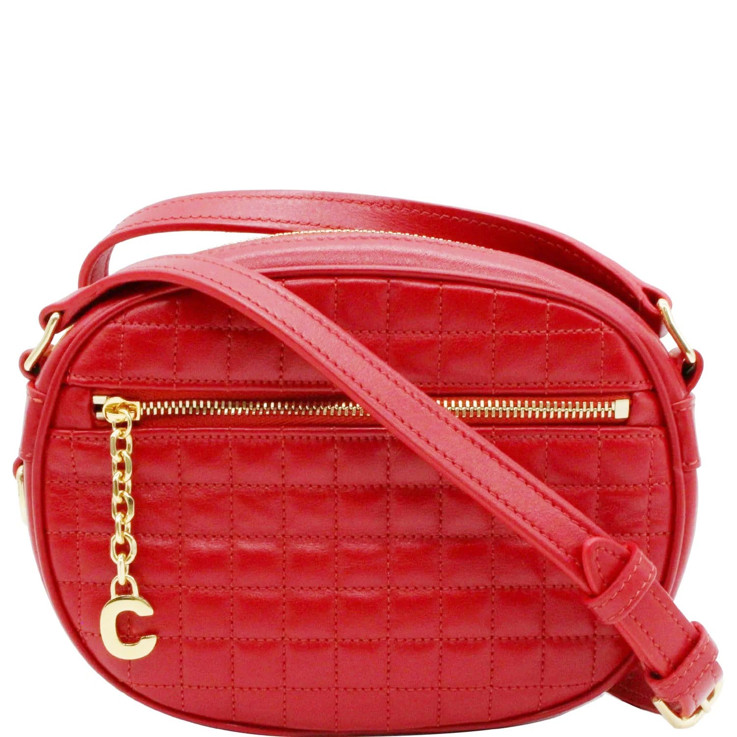 Small Quilted Detail Satchel Bag With Bag Charm