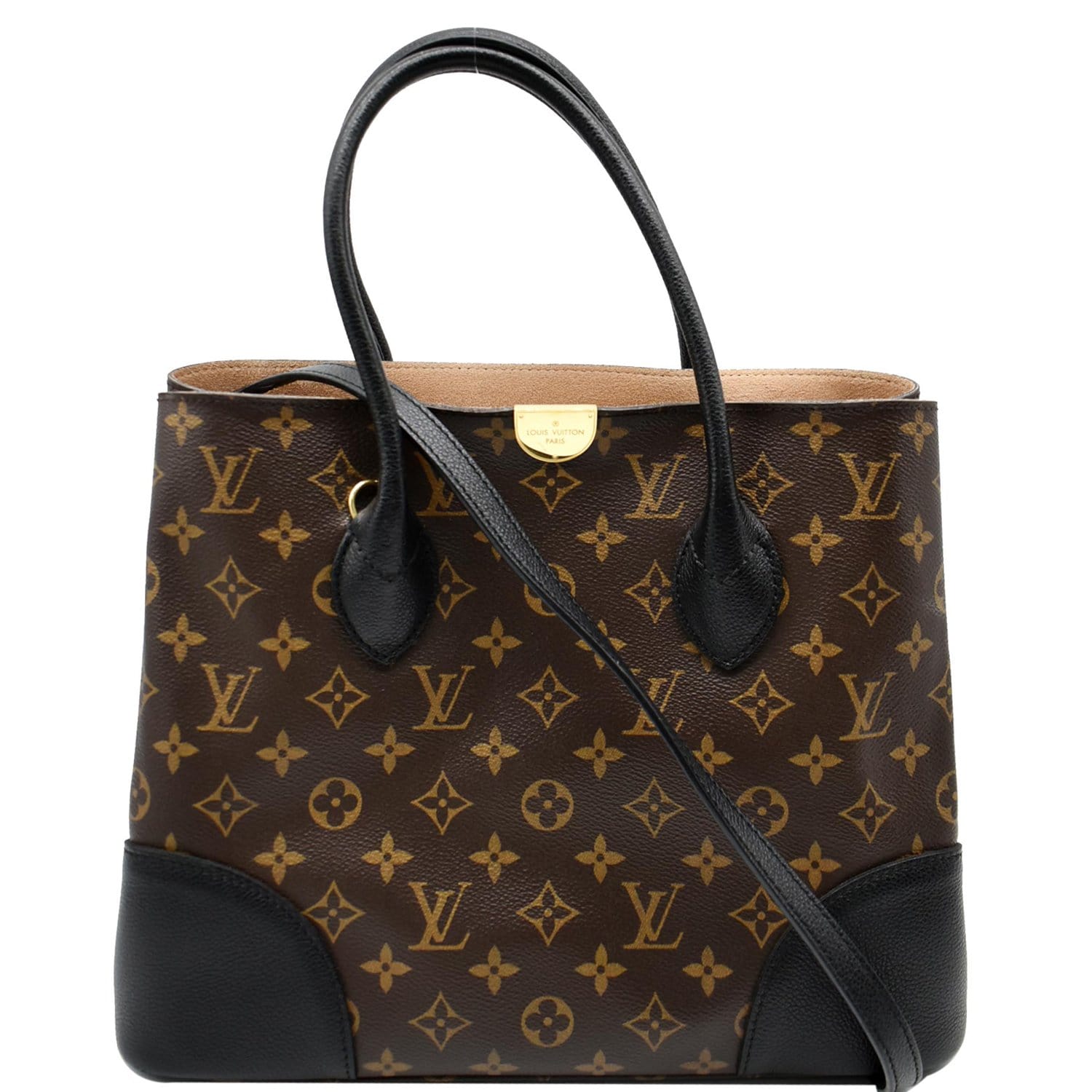 LOUIS VUITTON Flandrin Monogram Canvas Tote Shoulder Bag Brown