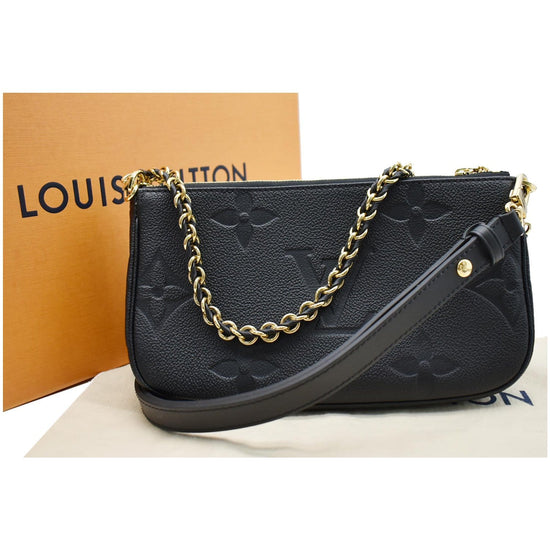 LOUIS VUITTON Multi Pochette Empreinte Leather Accessories Bag Black