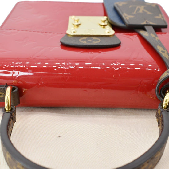 Rare Louis Vuitton Red Monogram Vernis Spring Street Tote Bag at