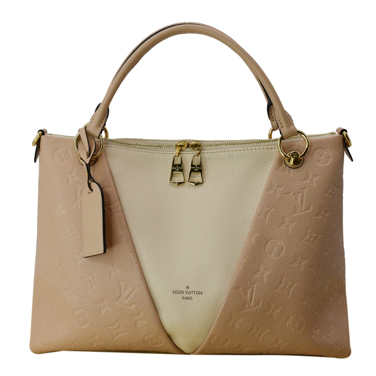 Louis Vuitton Empreinte V Tote MM Beige Cream Tote Bag