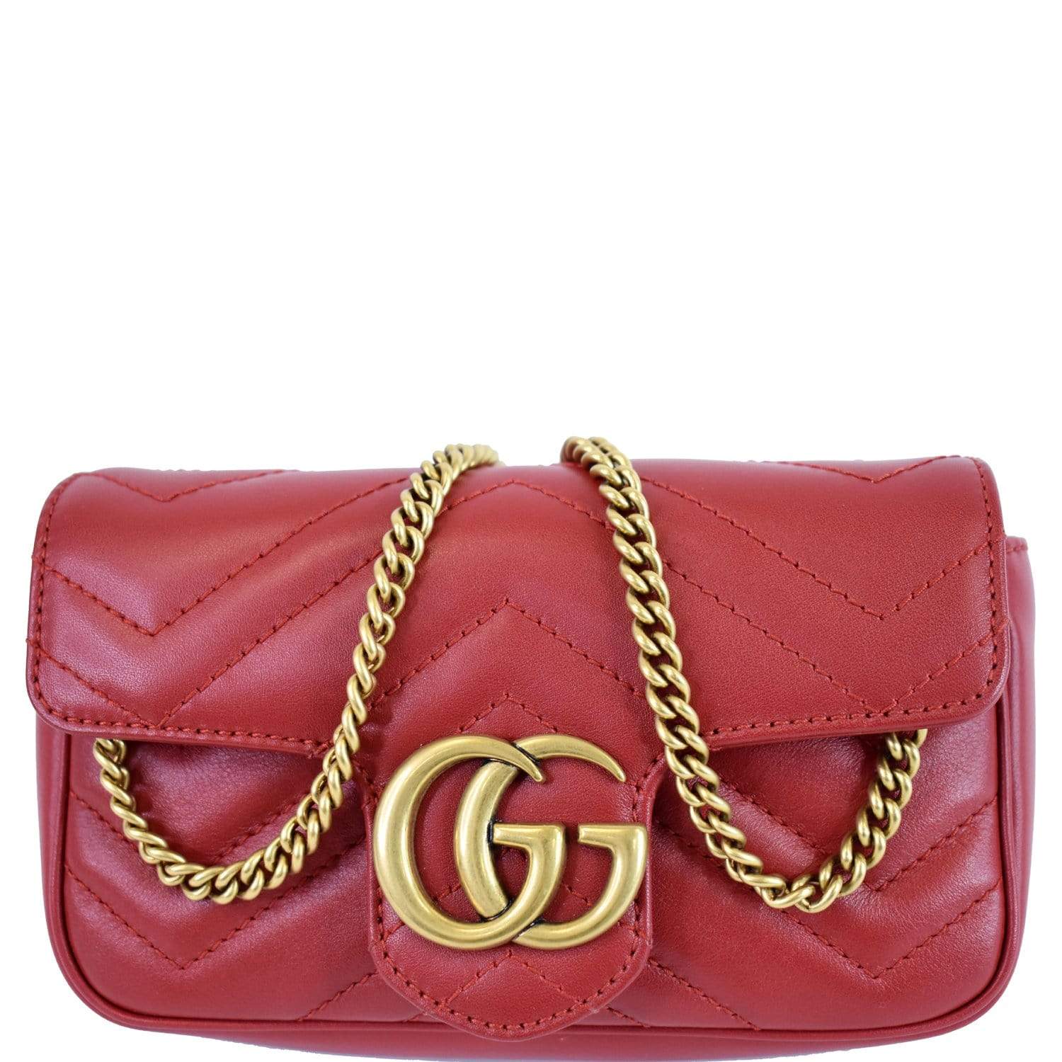 Gucci Marmont Top Handle Bag Red GG Small Mini Crossbody Bag in