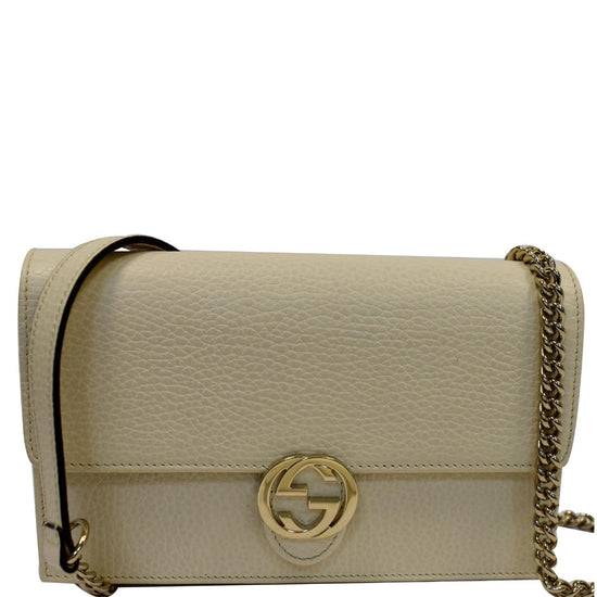 Gucci GG Interlocking Pebbled Leather Crossbody Bag