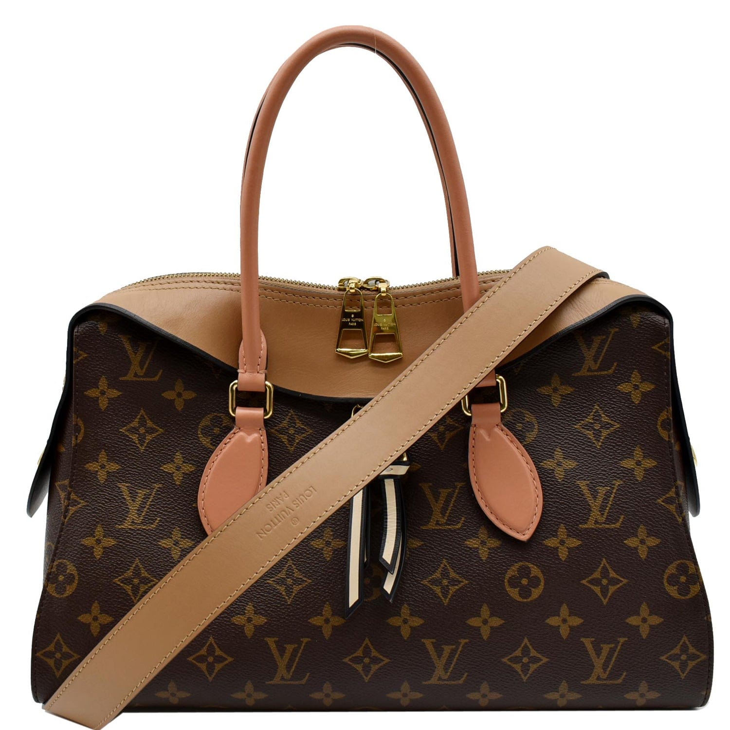 Louis Vuitton Tuileries Handbag Monogram Canvas with Leather Brown