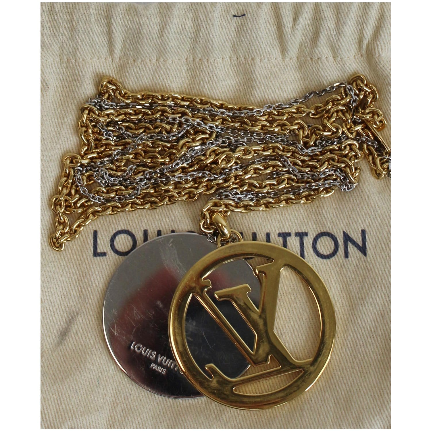 Louis Vuitton Louise Long Necklace Gold Bracelet Chain