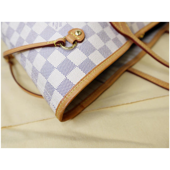 Authentic Louis Vuitton Damier Azur Neverfull mm Tote Shoulder Bag