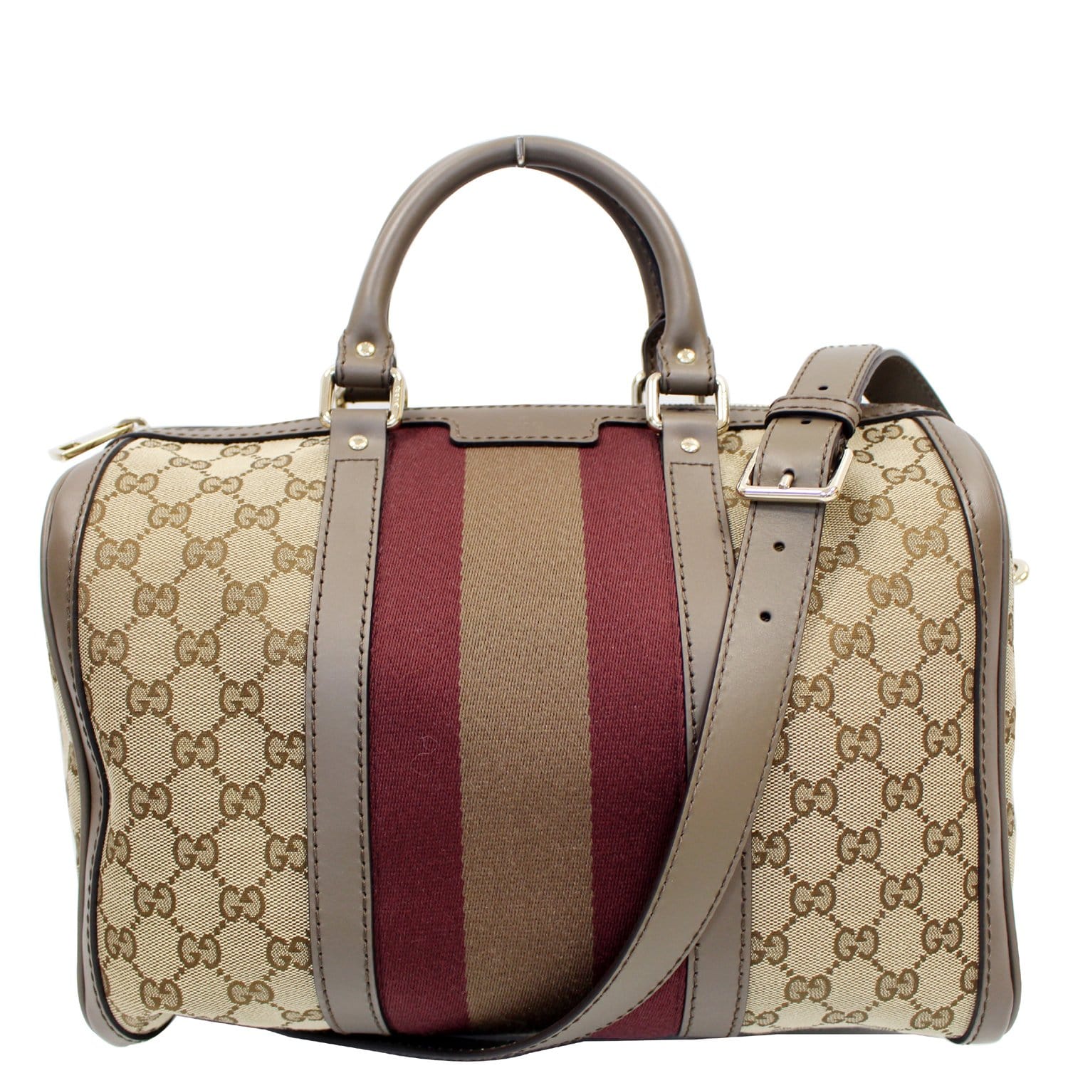 Gucci GG Web Boston Bag with Red and Green Stripe - A World Of Goods For  You, LLC