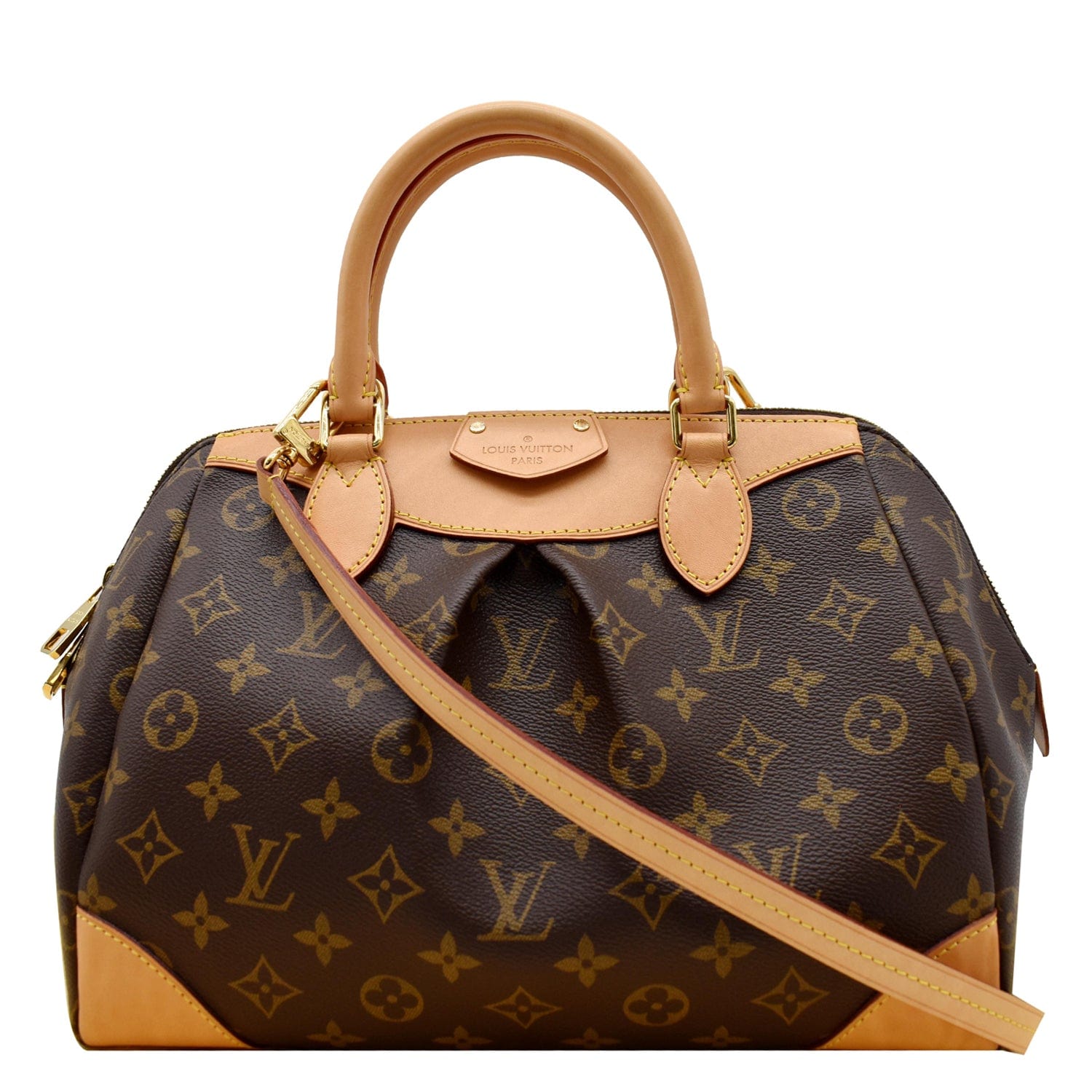 Sac à main Louis Vuitton Salsa en toile monogram marron et cuir naturel, Brown Louis Vuitton Monogram Saintonge Crossbody Bag