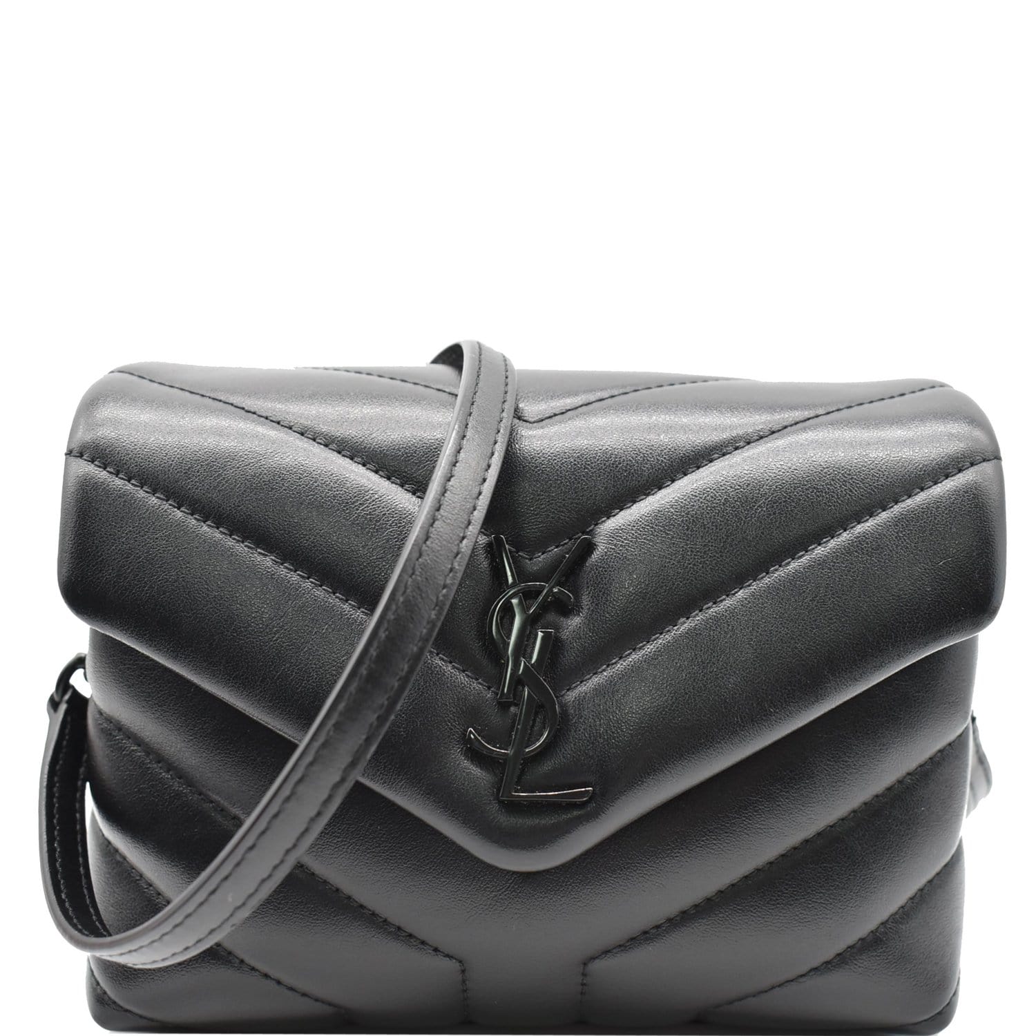 Saint Laurent LouLou Shoulder Bag Toy Black in Leather with Silver