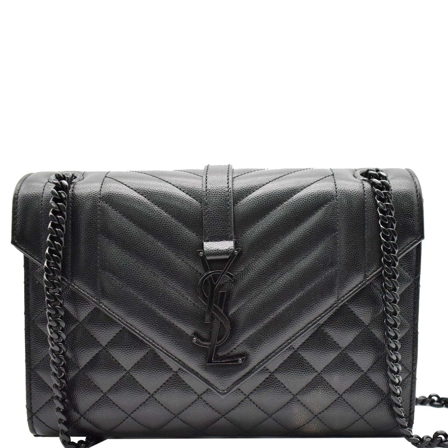 Replica YSL Saint Laurent Medium Envelope Bag Mix Matelasse Black