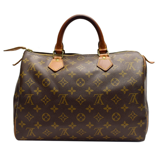 Louis Vuitton Speedy Red Interior Shoulder Bag 30 Brown Canvas