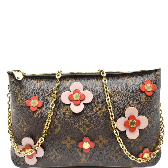 Brown Louis Vuitton Monogram Blooming Flowers Double Zip Pochette Cros –  Designer Revival