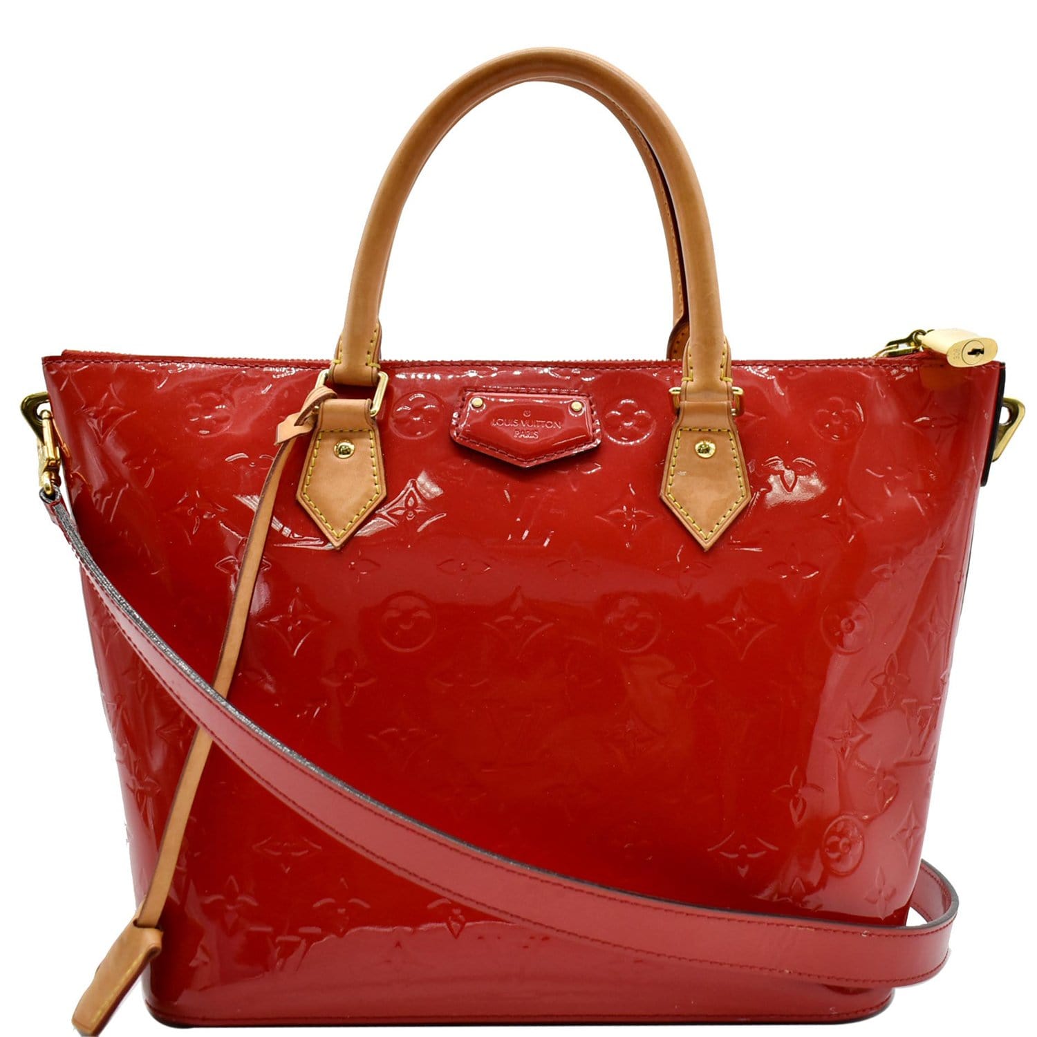 Louis Vuitton Montebello Red Patent Leather Handbag (Pre-Owned)