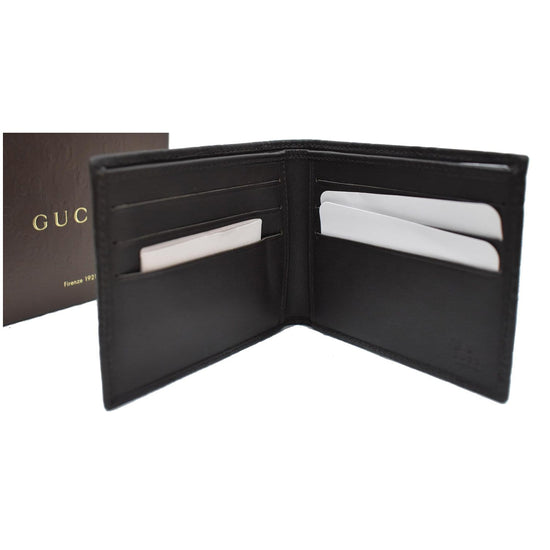 GUCCI Microguccissima Leather Wallet, Black 260987