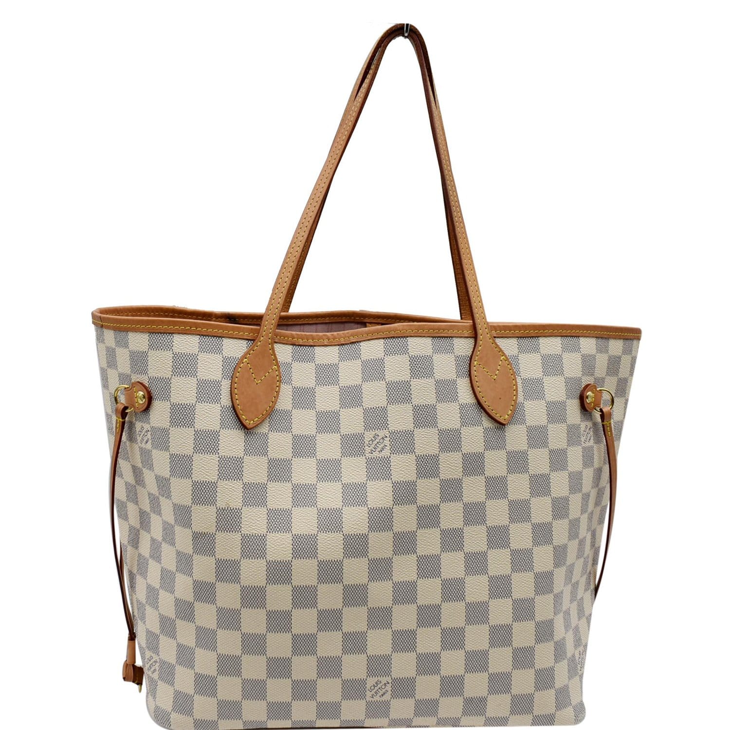 Louis Vuitton Neverfull Damier Azur MM Rose Ballerine Lining - US