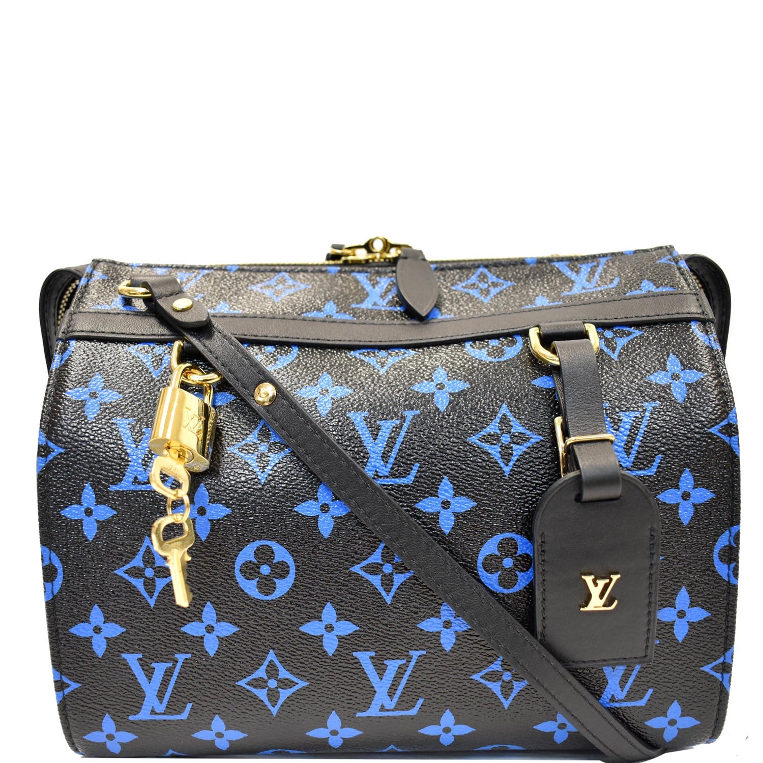 Louis Vuitton  Speedy PM Black/Blue Monogram LV bag rare