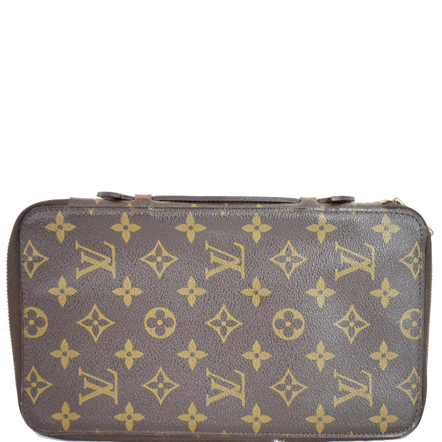 LOUIS VUITTON Monogram Escovedo Travel Case Long Wallet Brown