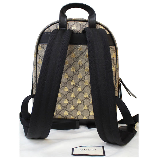 Gucci Bee GG Supreme Backpack 427042 canvas Bee Beige Black Used Women