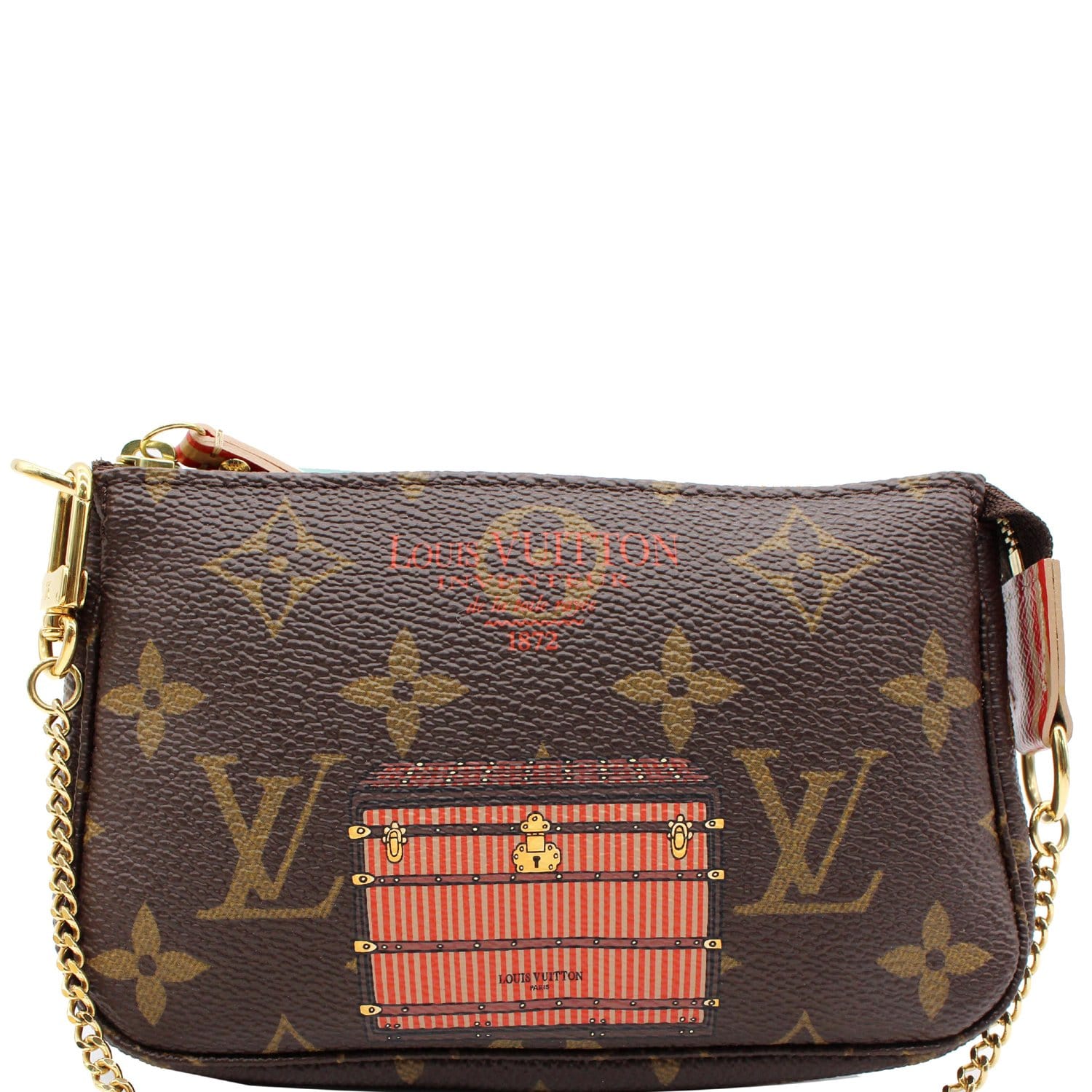 LOUIS VUITTON Monogram Trunks and Locks Mini Pochette Accessories