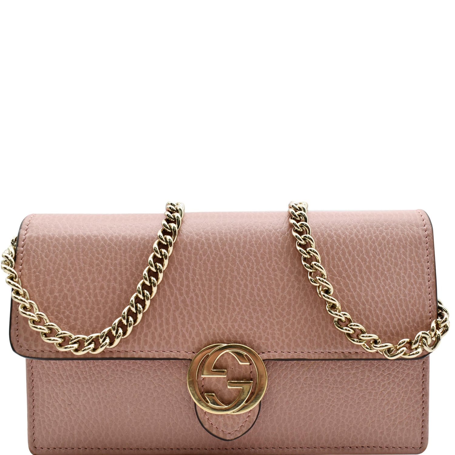 Gucci, Bags, New Gucci Interlocking Gg Beige Leather Crossbody Wallet On  Chain Bag Clutch