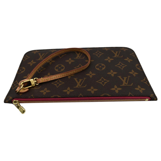 Louis Vuitton Neverfull Wristlet Pouch Monogram Yellow in Monogram Coated  Canvas with Gold-tone - US