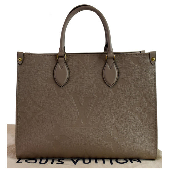 Louis Vuitton Gris Tourterelle Monogram Empreinte Leather OnTheGo mm Bag