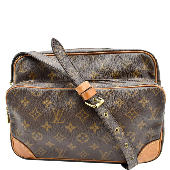 LOUIS VUITTON Nile Shoulder Bag Monogram Leather Brown France M45244 76AC598
