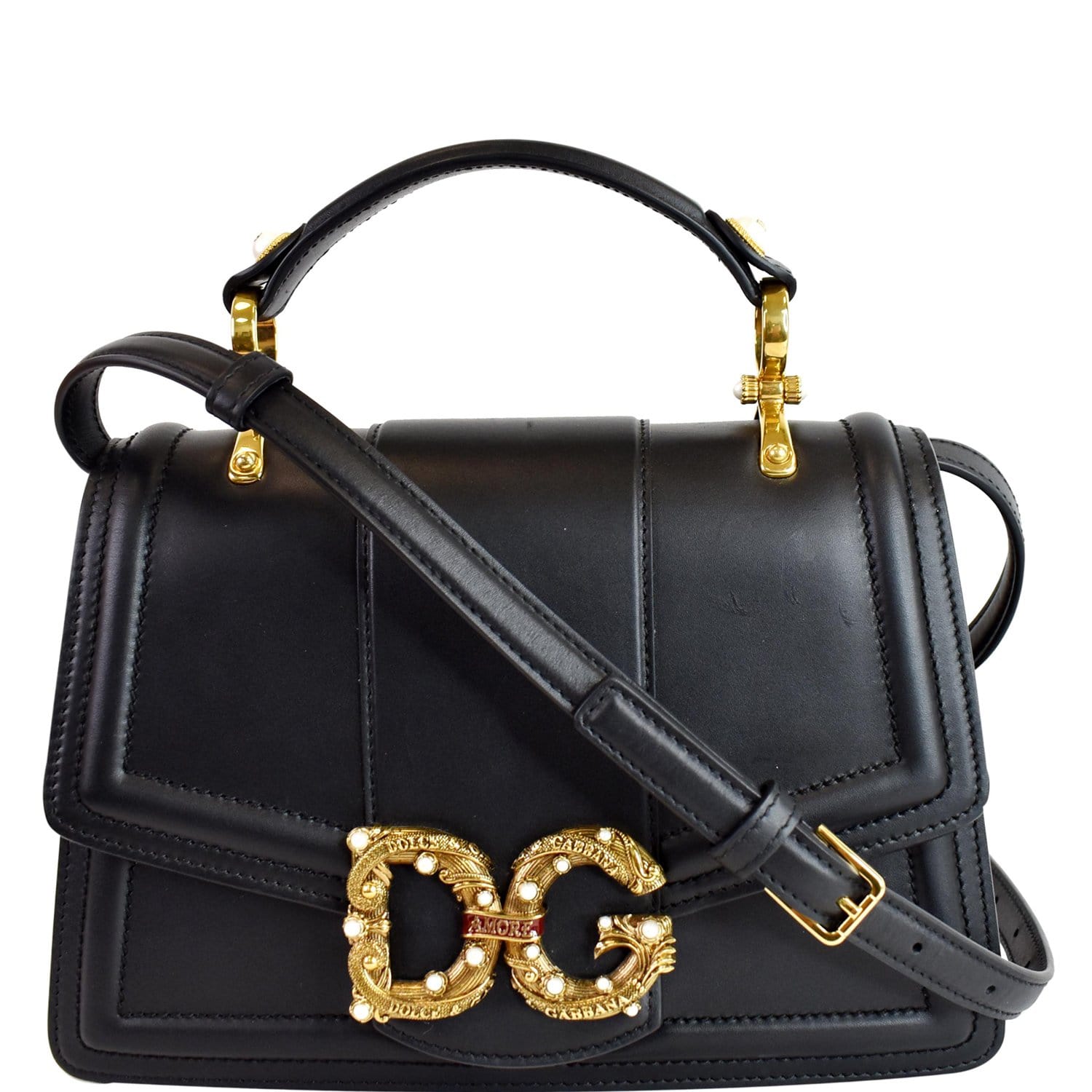 Dolce & Gabbana - Designer Bag Collection - Black Exotic Leather Shoulder  Sling Alta Sartoria Bag