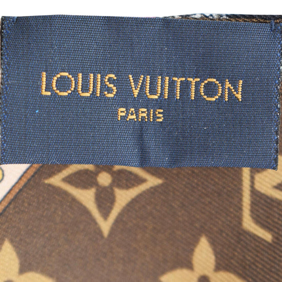 Louis Vuitton Blue/Brown Monogram Ultimate Print Silk Bb Bandeau Scarf